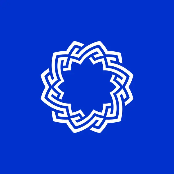Emblem Bingkai Bunga Ornamental Melingkar Elegan - Stok Vektor