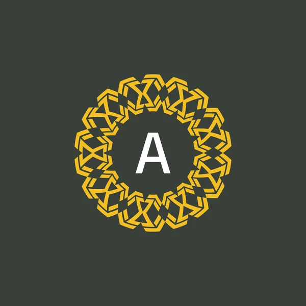Letter Een Medaillon Embleem Initiaal Cirkel Badge Logo — Stockvector