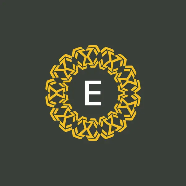 Letter Medallion Emblem Initial Circle Badge Logo — Stock Vector