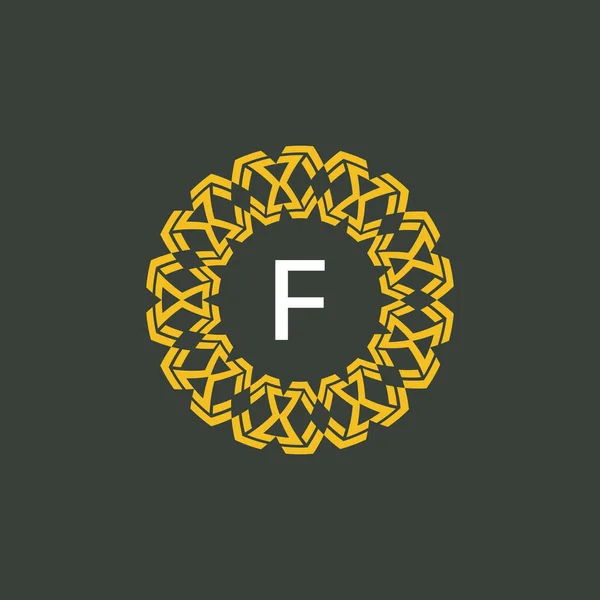 Bokstav Medaljong Emblem Första Cirkel Emblem Logotyp — Stock vektor