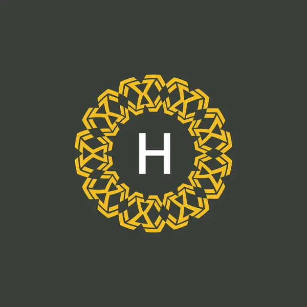 Літера Емблема Медальйону Логотип Початкового Кола — стоковий вектор