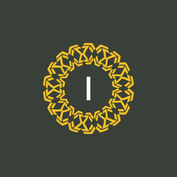 Letra Medallón Emblema Inicial Círculo Logotipo Insignia — Vector de stock