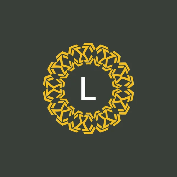 Γράμμα Μετάλλιο Έμβλημα Αρχικό Σήμα Κύκλο Λογότυπο — Διανυσματικό Αρχείο