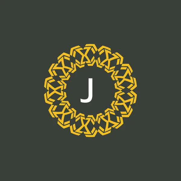 Γράμμα Μετάλλιο Έμβλημα Αρχικό Σήμα Κύκλο Λογότυπο — Διανυσματικό Αρχείο