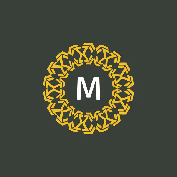 Bokstaven Medaljong Emblem Första Cirkel Emblem Logotyp — Stock vektor