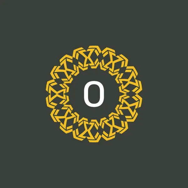 Буква Медальон Эмблема Начальный Знак Круга Логотип — стоковый вектор