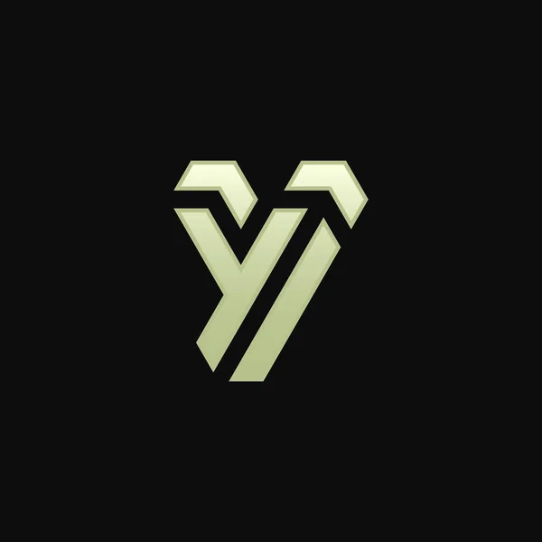 豪華でエレガントでモダンな文字Y矢印方向のロゴ — ストックベクタ