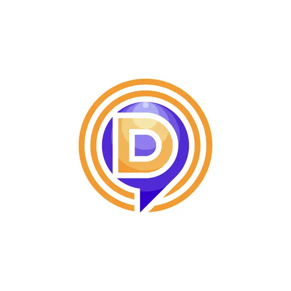 Letra Inicial Discurso Burbuja Chat Logo — Archivo Imágenes Vectoriales