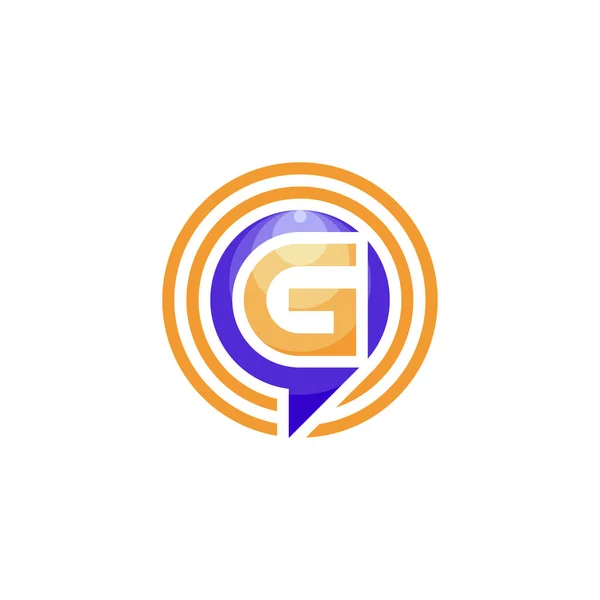 Úvodní Písmeno Logo Konverzace Bublinou Řeči — Stockový vektor