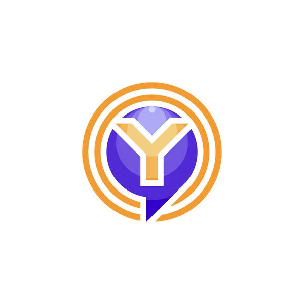 Inicial Letra Del Habla Burbuja Chat Logo — Vector de stock