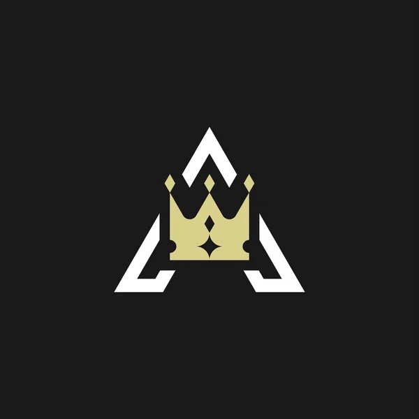 Lettre Élégante Moderne Une Couronne Royale Logo Premium — Image vectorielle