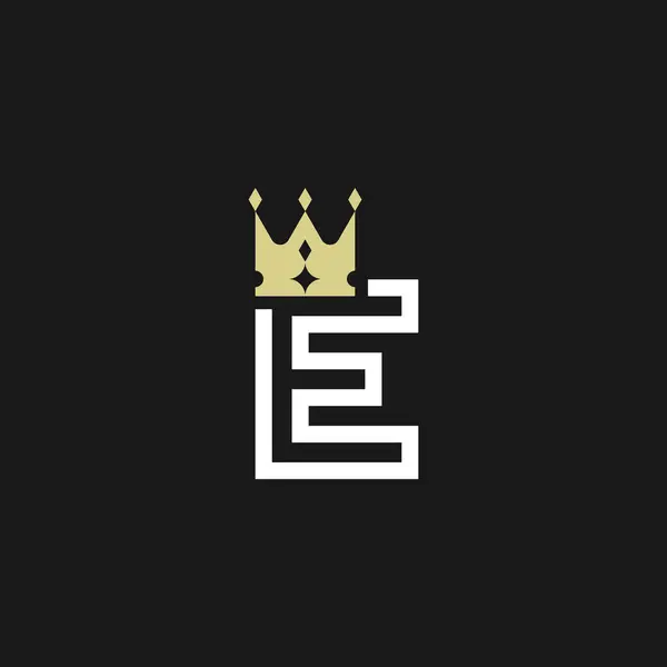 Сучасний Елегантний Лист Корона Королівський Логотип Преміум Класу — стоковий вектор