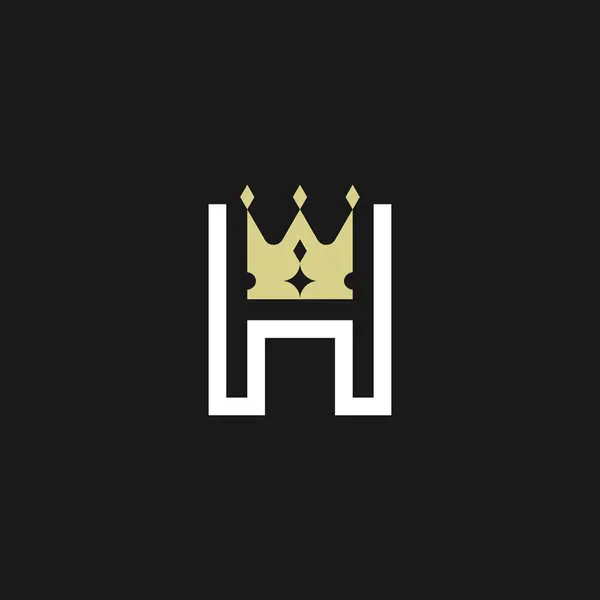现代优雅的字母H皇冠皇家优质标志 — 图库矢量图片