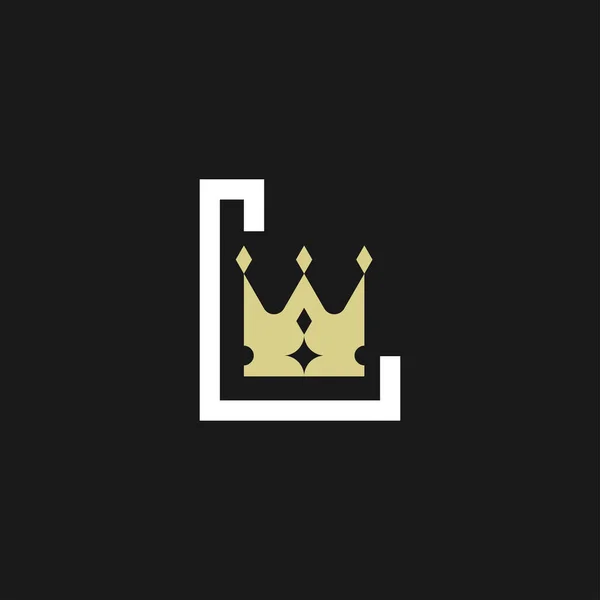 Moderna Letra Elegante Corona Real Logotipo Premium — Archivo Imágenes Vectoriales