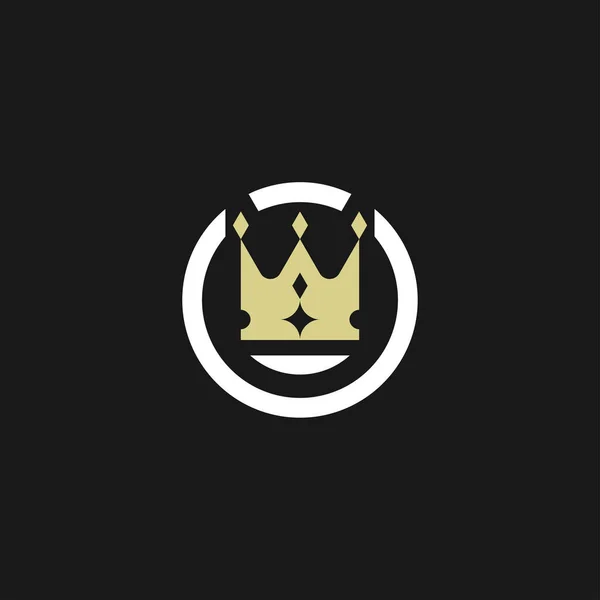 Elegante Lettera Moderna Corona Reale Logo Premium — Vettoriale Stock
