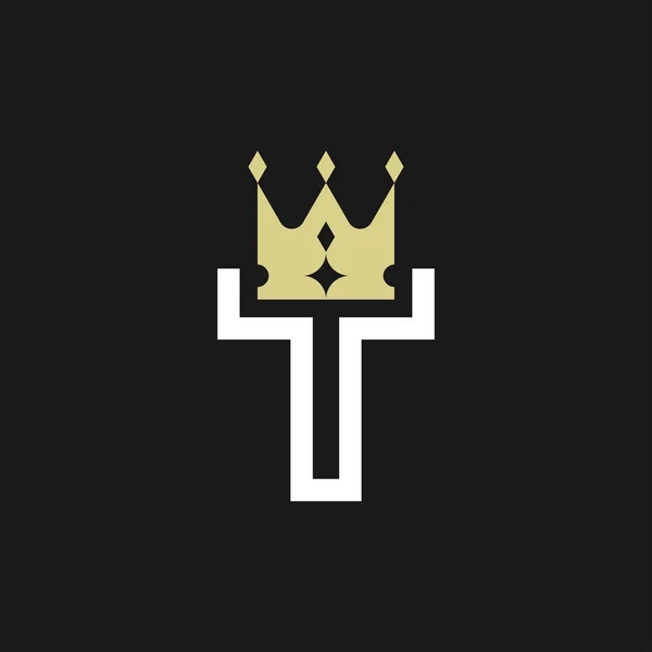 Сучасний Елегантний Лист Корона Королівський Преміум Логотип — стоковий вектор