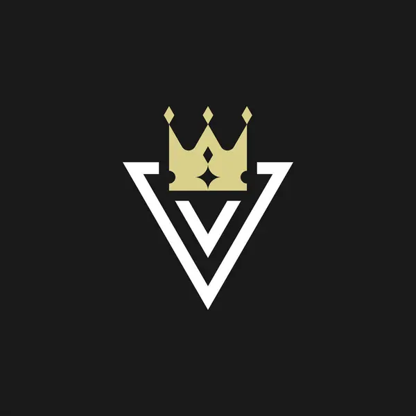 Moderne Élégante Lettre Couronne Royale Logo Premium — Image vectorielle