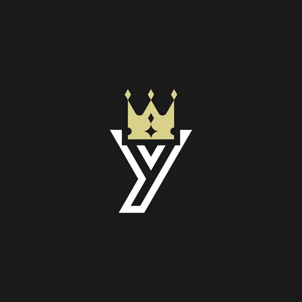 Modern Zarif Harf Taç Kraliyet Logosu — Stok Vektör