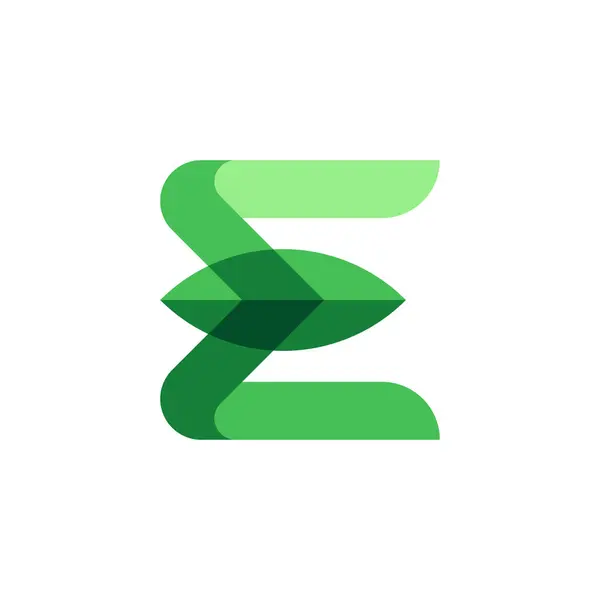 Moderne Élégante Lettre Feuille Feuilles Logo — Image vectorielle