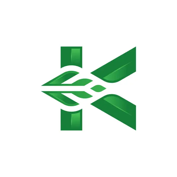 Letra Moderna Elegante Folha Folhas Logotipo —  Vetores de Stock