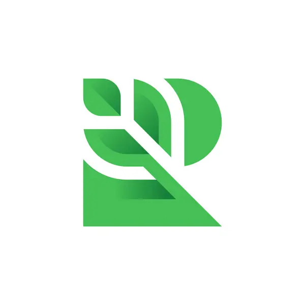 現代および優雅な手紙Rの葉か葉のロゴ — ストックベクタ