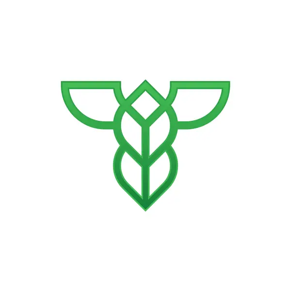 Modern Elegant Letter Leaf Leaves Logo — Stock Vector