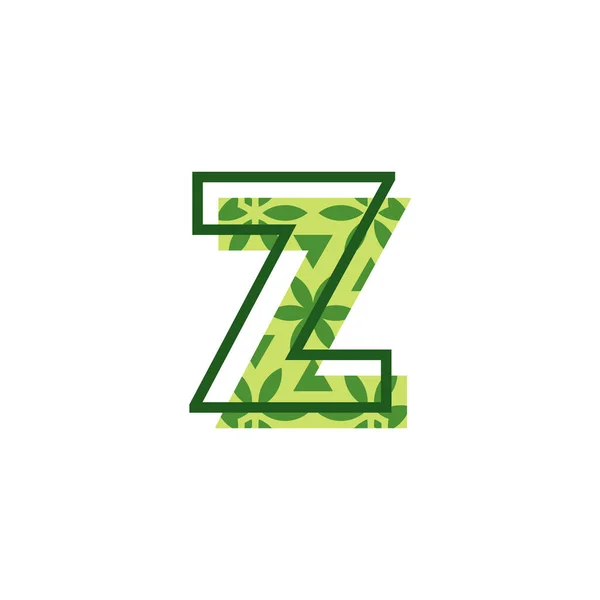 Letra Simple Moderna Patrón Hoja Natural Logotipo — Vector de stock