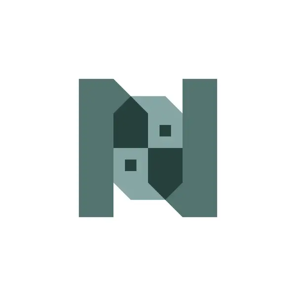 Modern Flat Letter House Building Construction Logo — Stock Vector