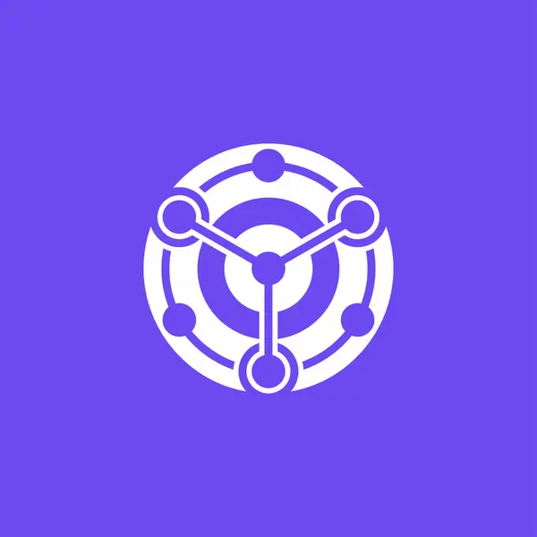 Logo Cercle Moderne Combiné Avec Des Données Numériques Analytiques — Image vectorielle