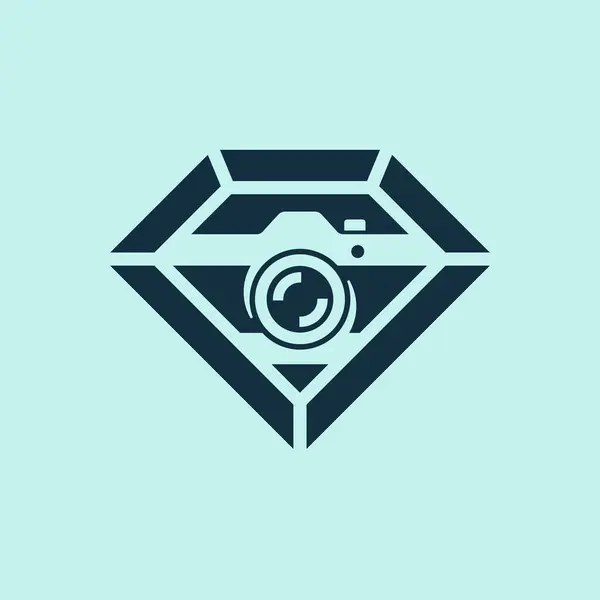 Moderno Logotipo Cámara Diamante — Vector de stock