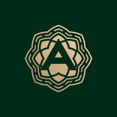 Zarif ve premium ilk harf simetrik teknoloji çiçek logosu