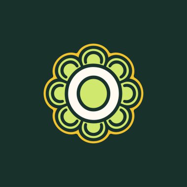 Basit ve soyut bir harf Ey sebze bitkisi logosu