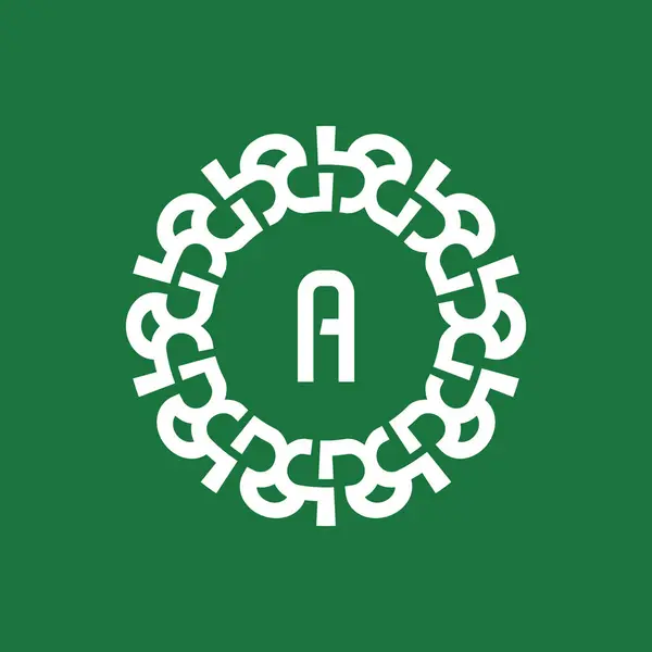 Lambang Logo Inisial Huruf Logo Lambang Lingkaran Alami Dan Organik - Stok Vektor