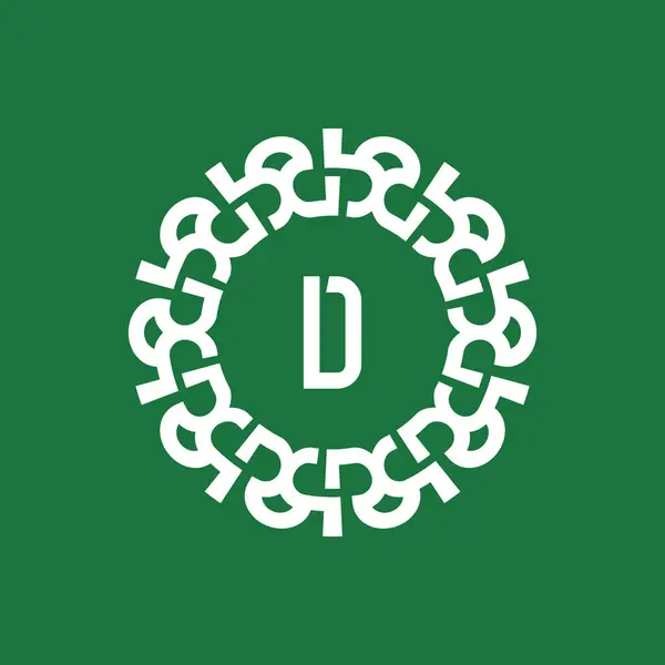 Logotipo Emblema Iniciais Letra Natural Logotipo Emblema Círculo Orgânico Adequado — Vetor de Stock