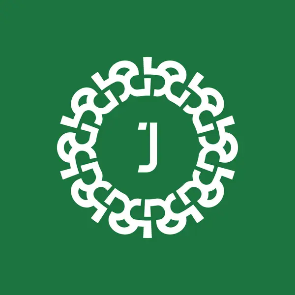 Emblem Logotyp Initialer Bokstav Naturlig Och Ekologisk Cirkel Emblem Logotyp — Stock vektor