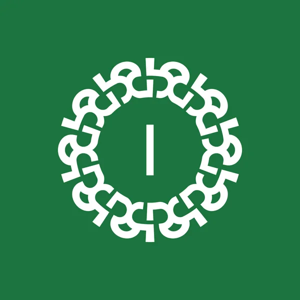 Sigla Logotipo Emblema Letra Logotipo Emblema Círculo Natural Orgânico Adequado —  Vetores de Stock
