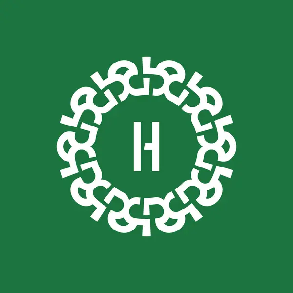 标识首字母H 自然和有机圆圈标识 适用于环保公司 — 图库矢量图片
