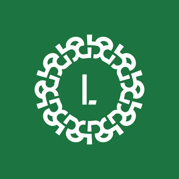 Logo Lambang Huruf Inisial Natural Organic Circle Emblem Logo Cocok - Stok Vektor