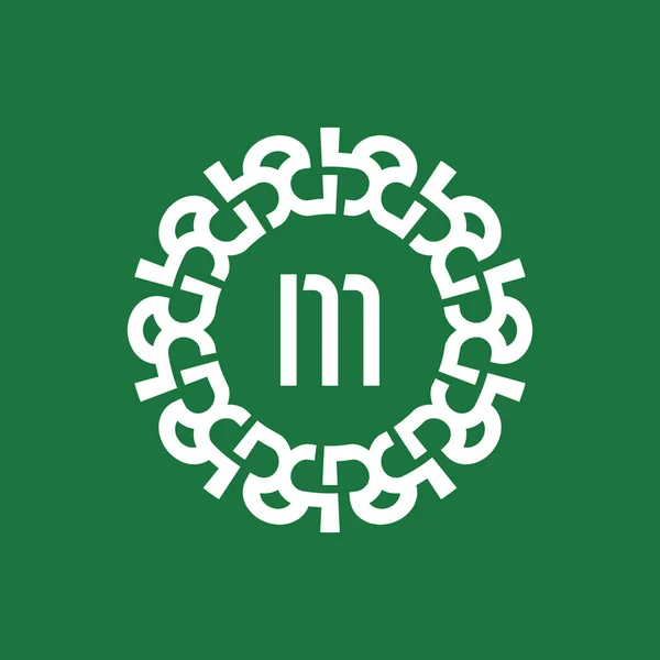 Lambang Logo Inisial Huruf Alam Dan Organik Lingkaran Logo Cocok - Stok Vektor