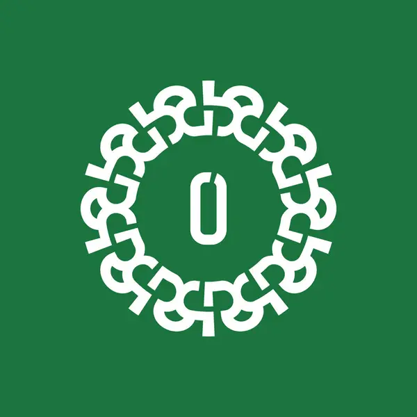 Emblem Logotyp Initialer Bokstav Naturlig Och Ekologisk Cirkel Emblem Logotyp — Stock vektor