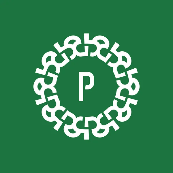 Logotipo Del Emblema Iniciales Letra Logotipo Del Emblema Círculo Natural — Vector de stock