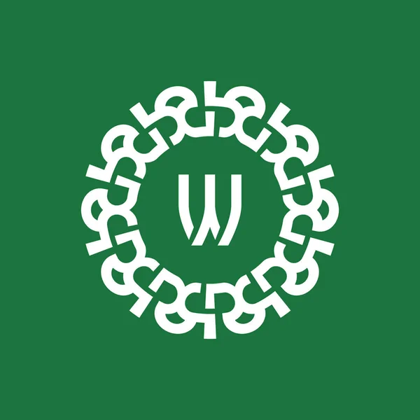Logotipo Del Emblema Iniciales Letra Logotipo Del Emblema Círculo Natural — Vector de stock