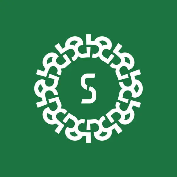 Lambang Logo Inisial Huruf Natural Dan Organik Lingkaran Logo Cocok - Stok Vektor