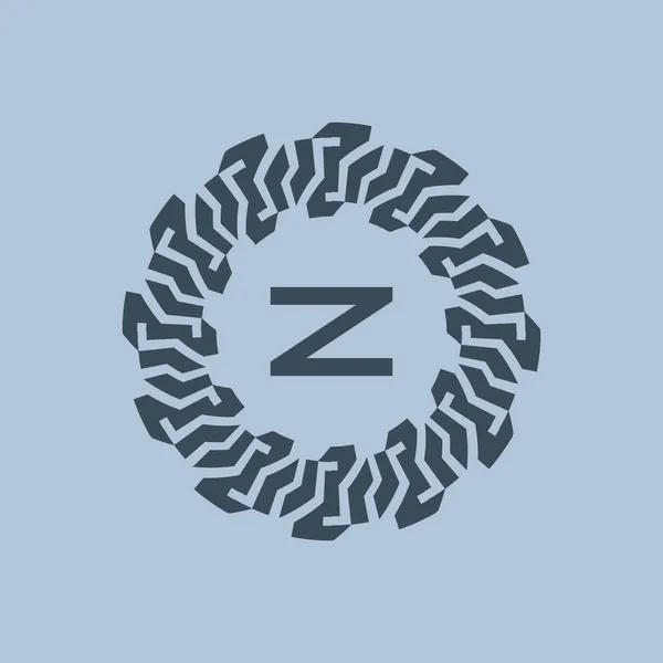 エンブレムロゴのイニシャルレターZ モダンで技術的なエンブレムは デジタル時代の企業に適しています アルファベットの装飾的なエンブレム — ストックベクタ