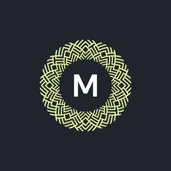 Logo Initiales Lettre Logo Emblème Cercle Élégant Organique Ornement Motif — Image vectorielle