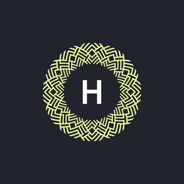 Логотип Ініціали Літери Logo Емблема Кола Елегантна Органічна Орнамент Круглий — стоковий вектор