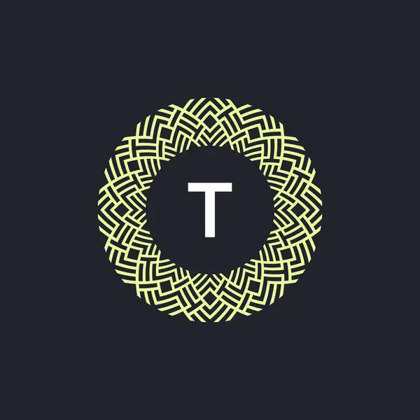 标识首字母T标志圆圈优雅和有机 圆形花纹装饰品 — 图库矢量图片