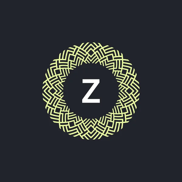 标识首字母Z标志圆环典雅而有机 圆形花纹装饰品 — 图库矢量图片