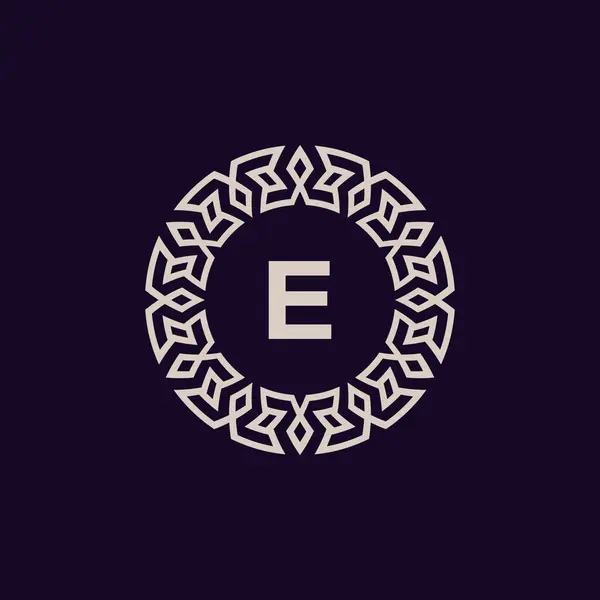 Sigla Logo Lettera Elegante Moderno Emblema Cerchio Emblema Monogramma Ornamentale — Vettoriale Stock