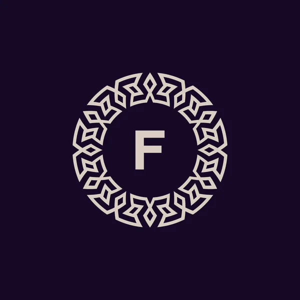 Logo Initials Letter Elegant Modern Circle Emblem Ornamental Monogram Emblem — Stock Vector